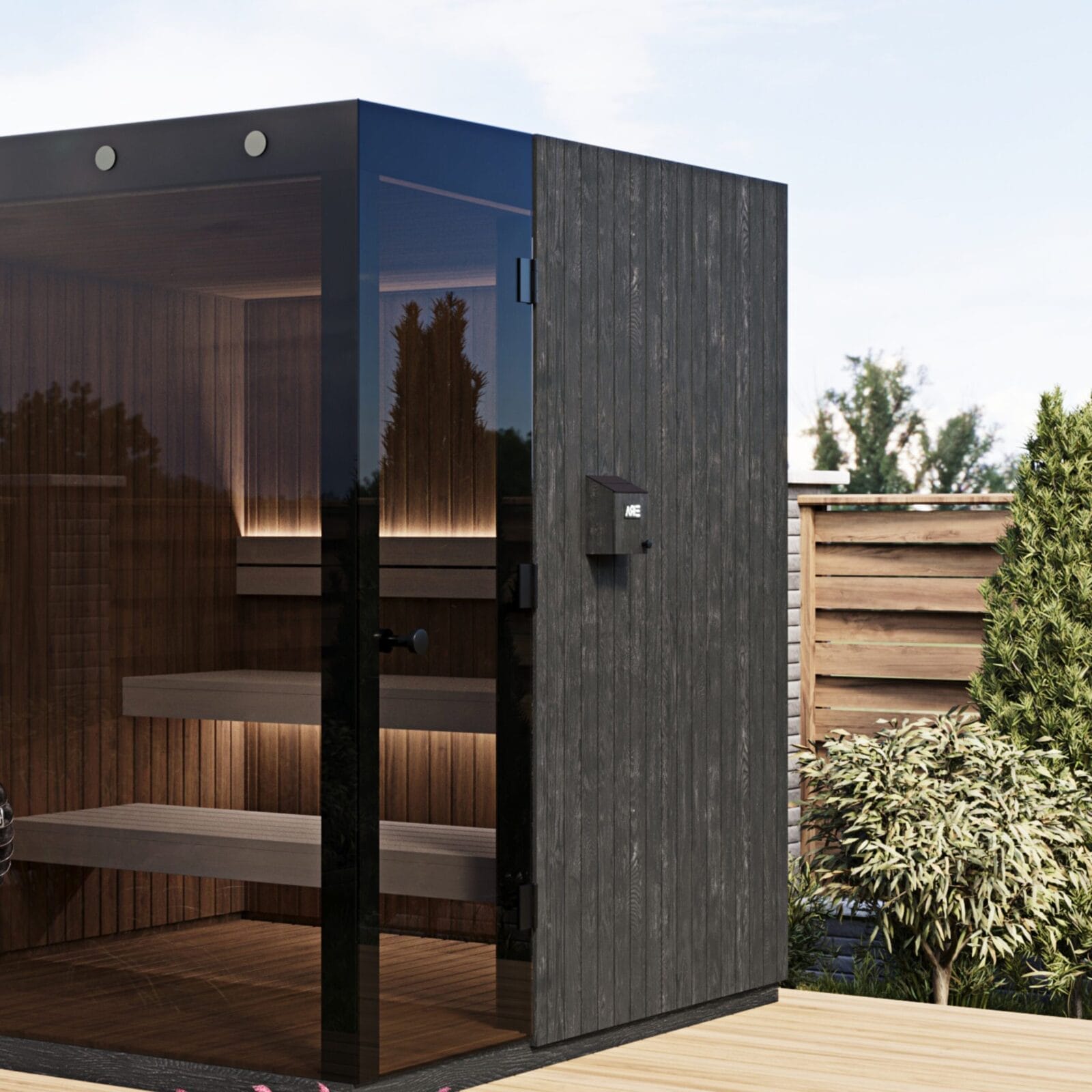 EIRA Signature sauna, door on right